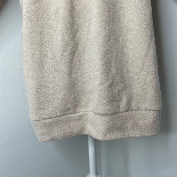 White Birch Beige Leopard Animal Print Hooded Kangaroo Pocket Sweatshirt Dress - Picture 9 of 14